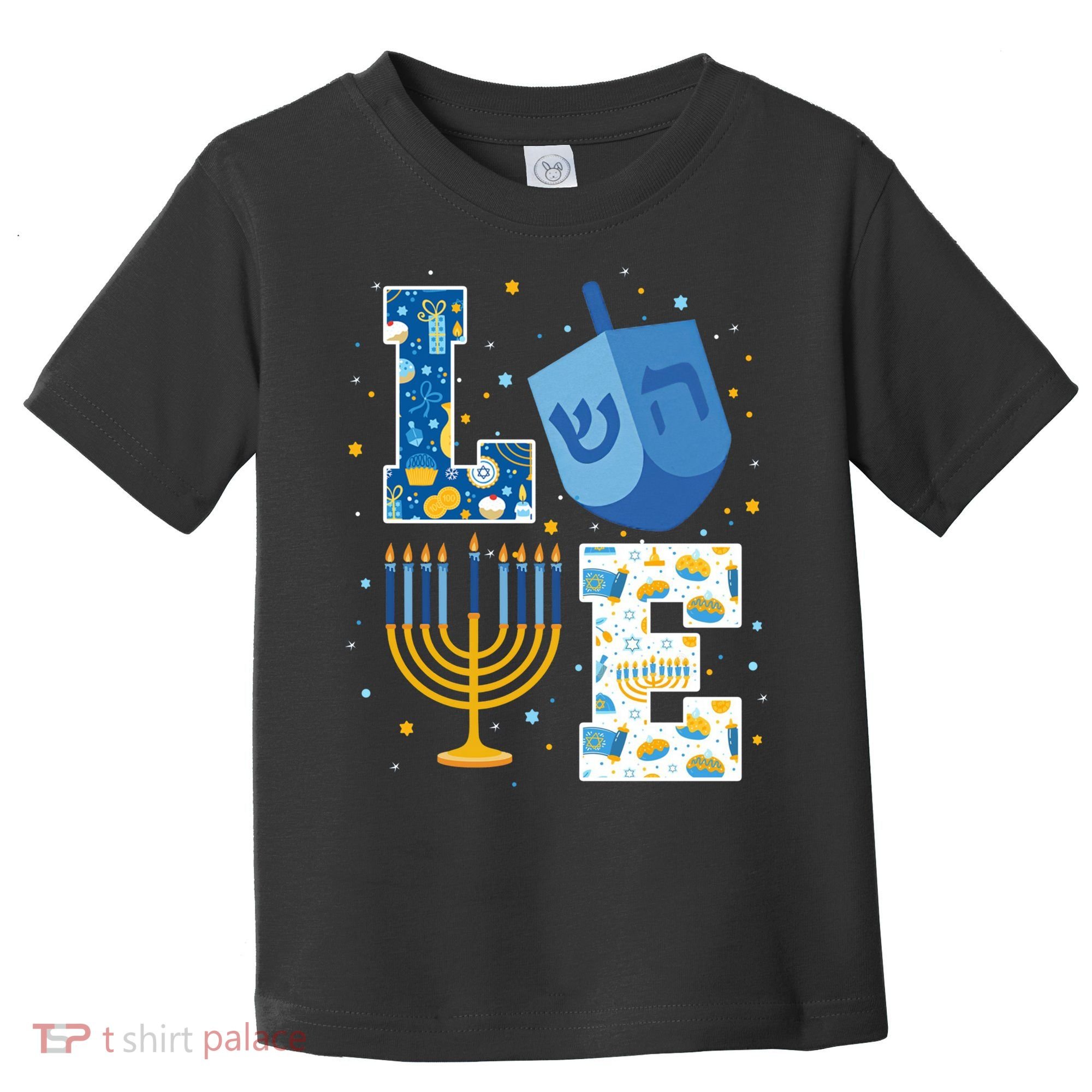 LOVE Cute Hanukkah Decorations Dreidel Menorah Chanukah Toddler T-Shirt