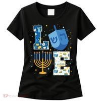 LOVE Cute Hanukkah Decorations Dreidel Menorah Chanukah Women's T-Shirt thumb 0