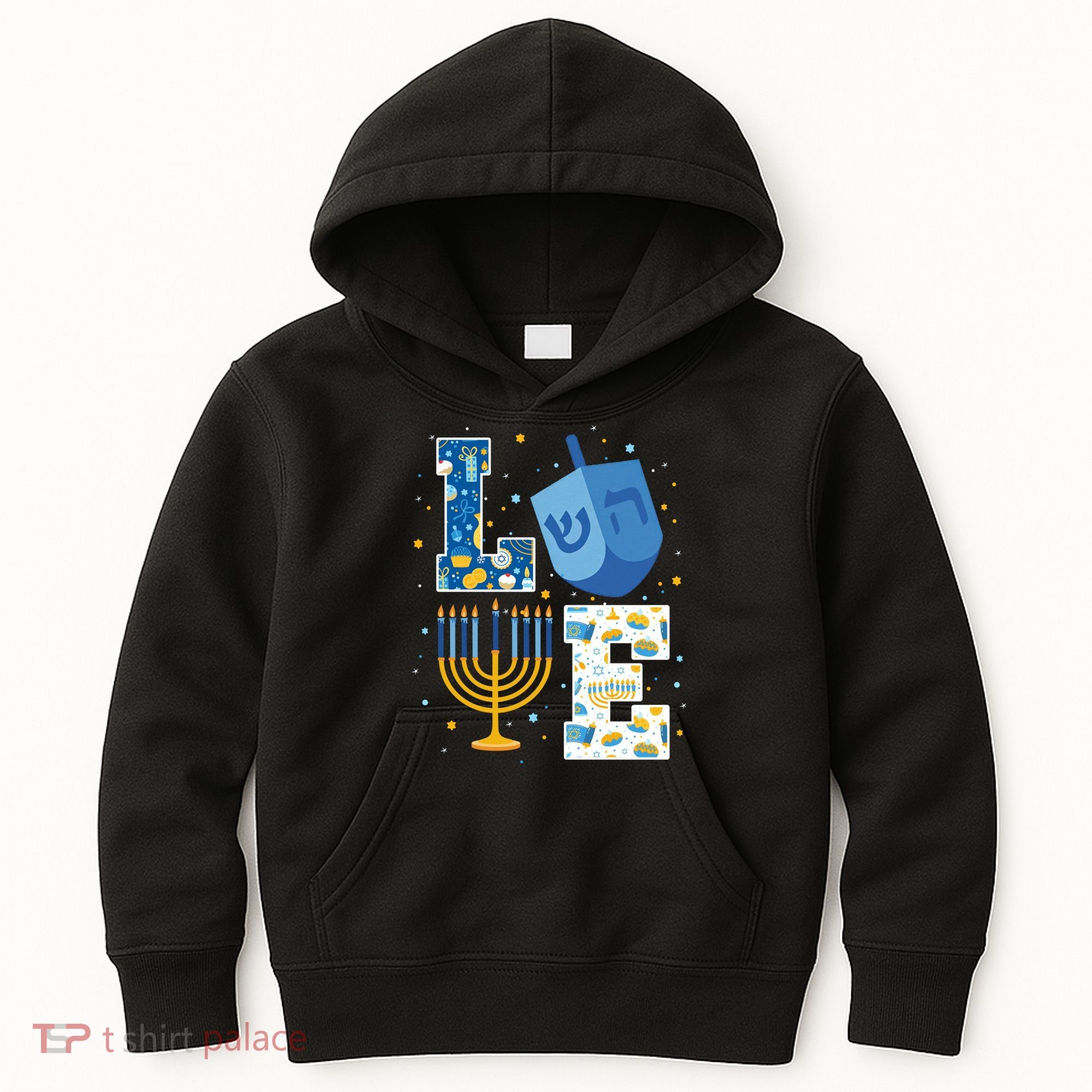 LOVE Cute Hanukkah Decorations Dreidel Menorah Chanukah Kids Hoodie
