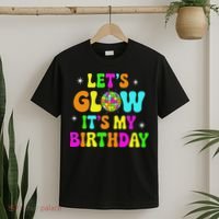 Lets Crazy It's My Birthday Party Glowing 80s Group Team T-Shirt thumb 2