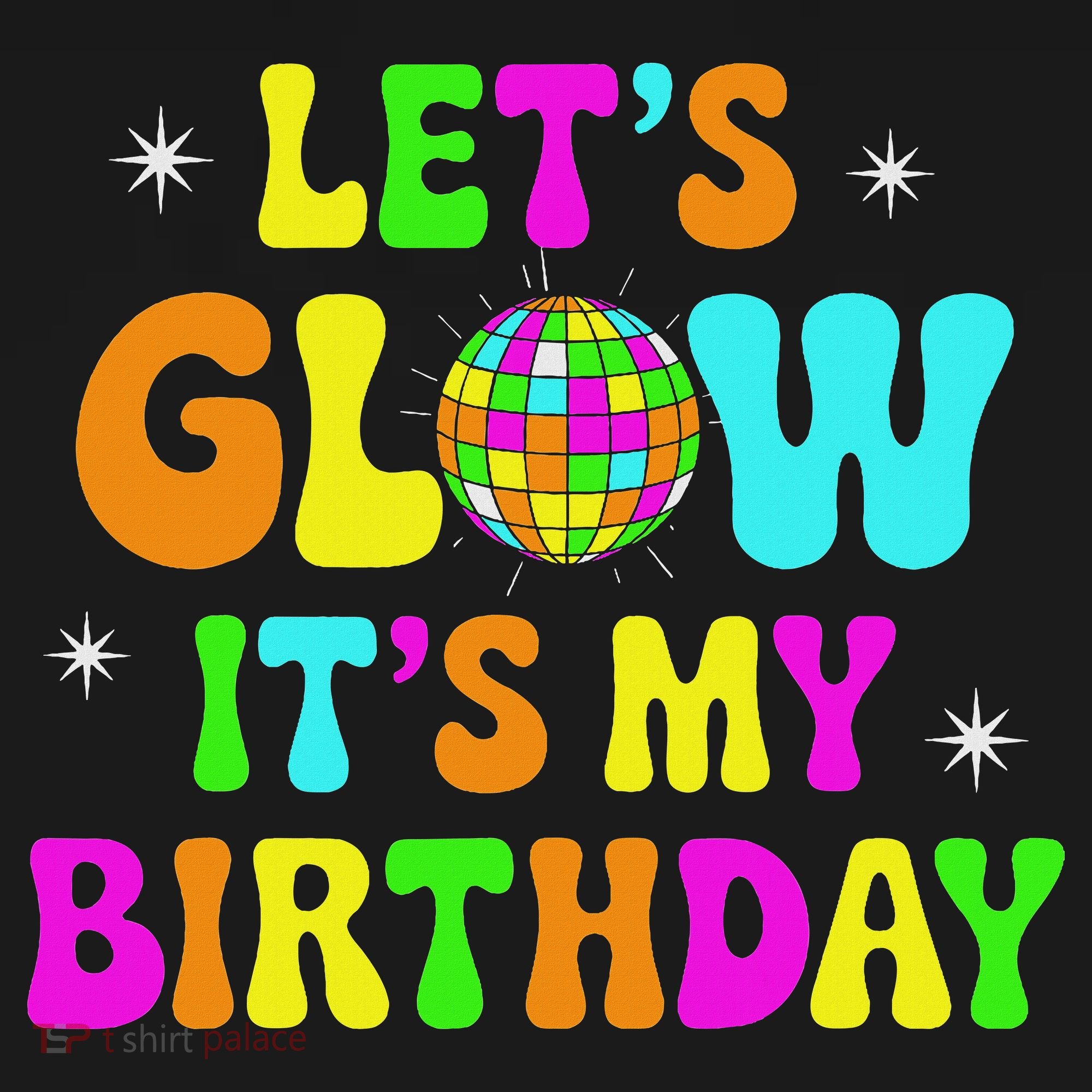 Lets Crazy It's My Birthday Party Glowing 80s Group Team Pajama Set