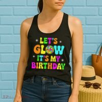 Lets Crazy It's My Birthday Party Glowing 80s Group Team Women's Tank Top thumb 2