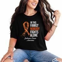 Leukemia Cancer In This Family Nobody Fights Alone Comfort Colors T-Shirt thumb 0