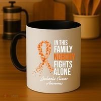 Leukemia Cancer In This Family Nobody Fights Alone Coffee Mug thumb 4