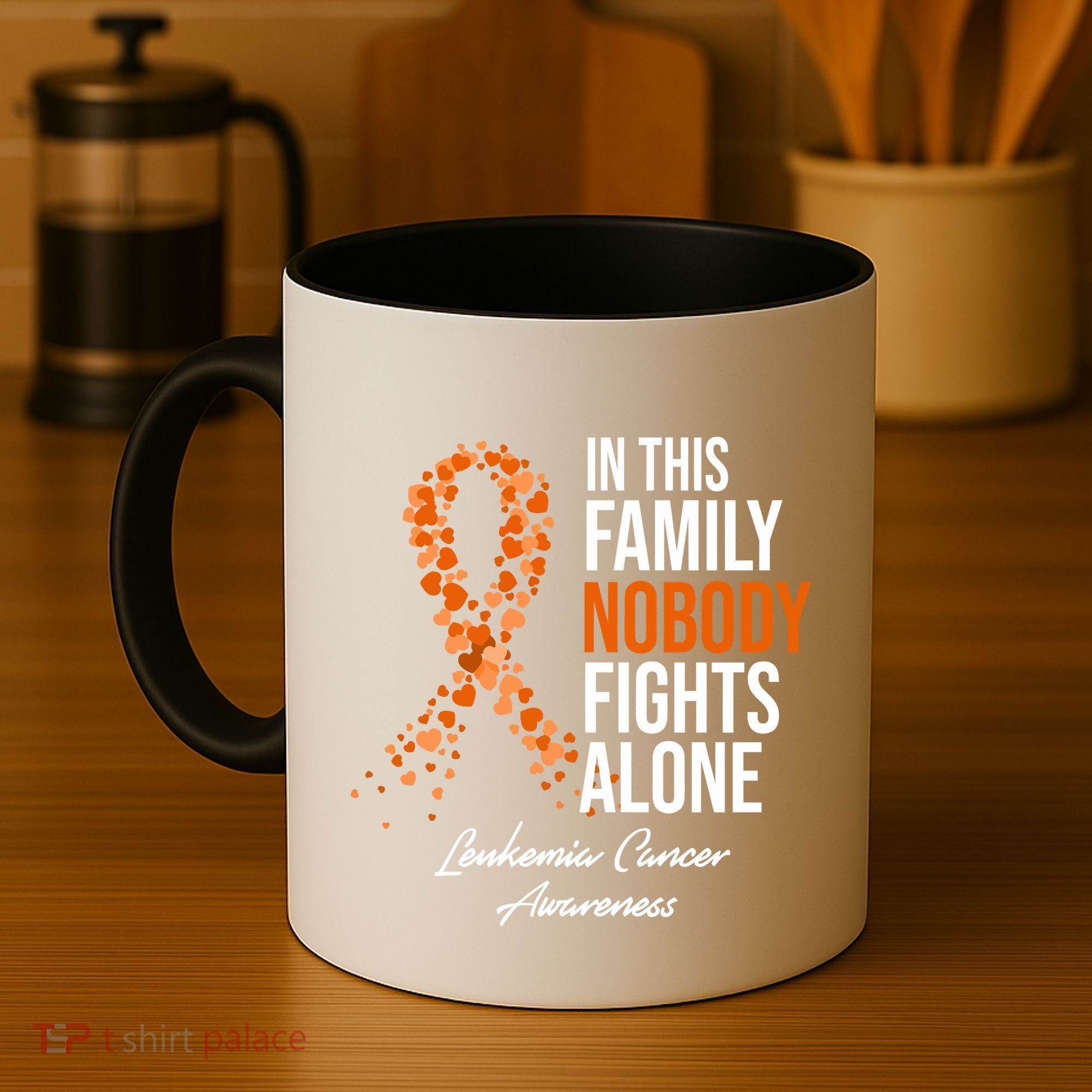 Leukemia Cancer In This Family Nobody Fights Alone Coffee Mug