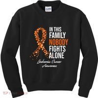 Leukemia Cancer In This Family Nobody Fights Alone Kids Sweatshirt thumb 0