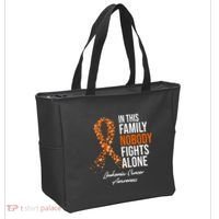Leukemia Cancer In This Family Nobody Fights Alone Tote Bag thumb 2