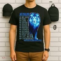 Lion Christian Jesus Is My God King Lord And Savior T-Shirt thumb 6