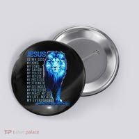 Lion Christian Jesus Is My God King Lord And Savior Button thumb 0