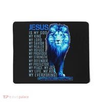 Lion Christian Jesus Is My God King Lord And Savior Mousepad thumb 0