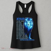 Lion Christian Jesus Is My God King Lord And Savior Women's Tank Top thumb 3