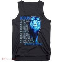 Lion Christian Jesus Is My God King Lord And Savior Tank Top thumb 0