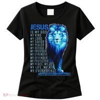 Lion Christian Jesus Is My God King Lord And Savior Women's T-Shirt thumb 0