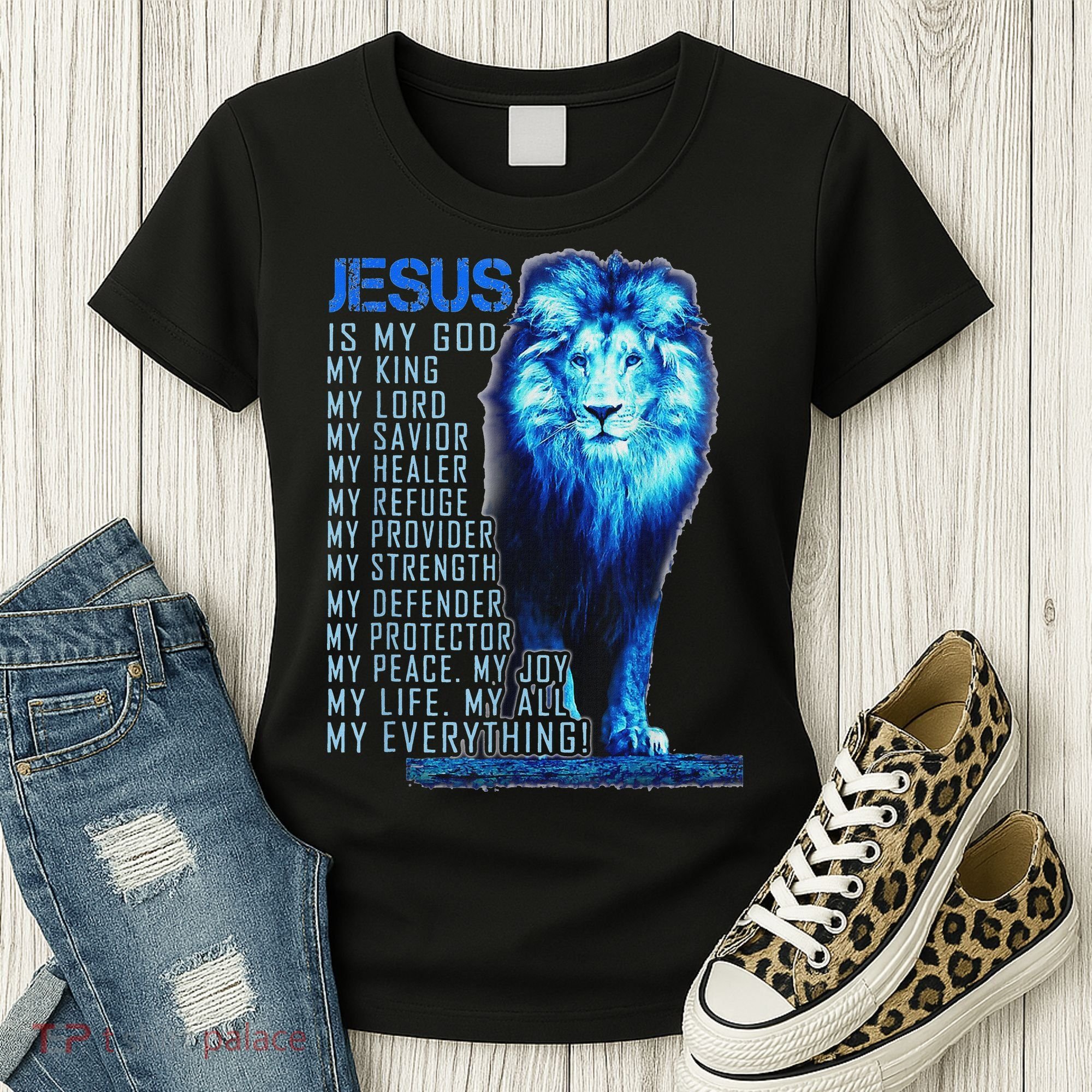 Lion Christian Jesus Is My God King Lord And Savior Women's T-Shirt