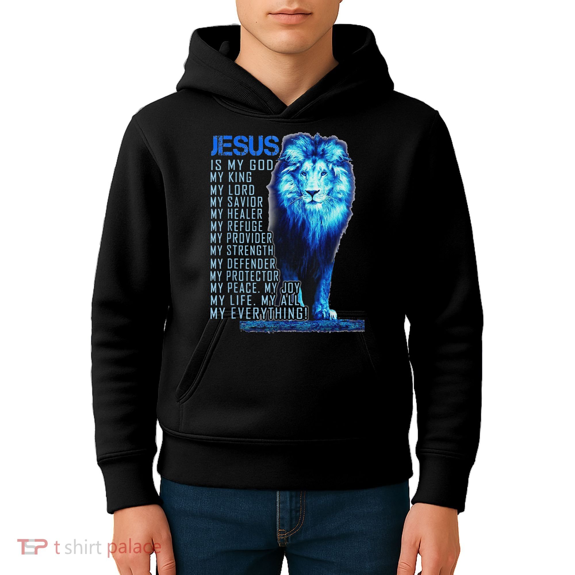 Lion Christian Jesus Is My God King Lord And Savior Kids Hoodie
