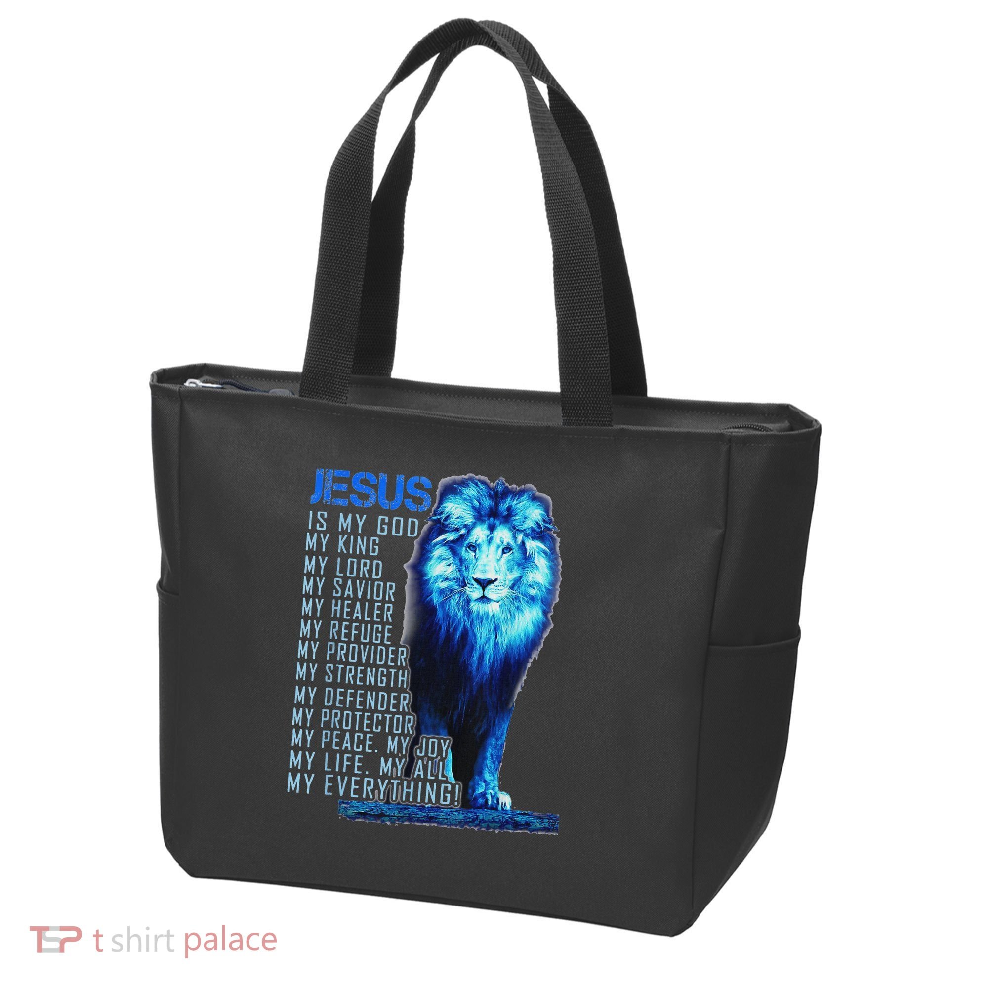 Lion Christian Jesus Is My God King Lord And Savior Tote Bag