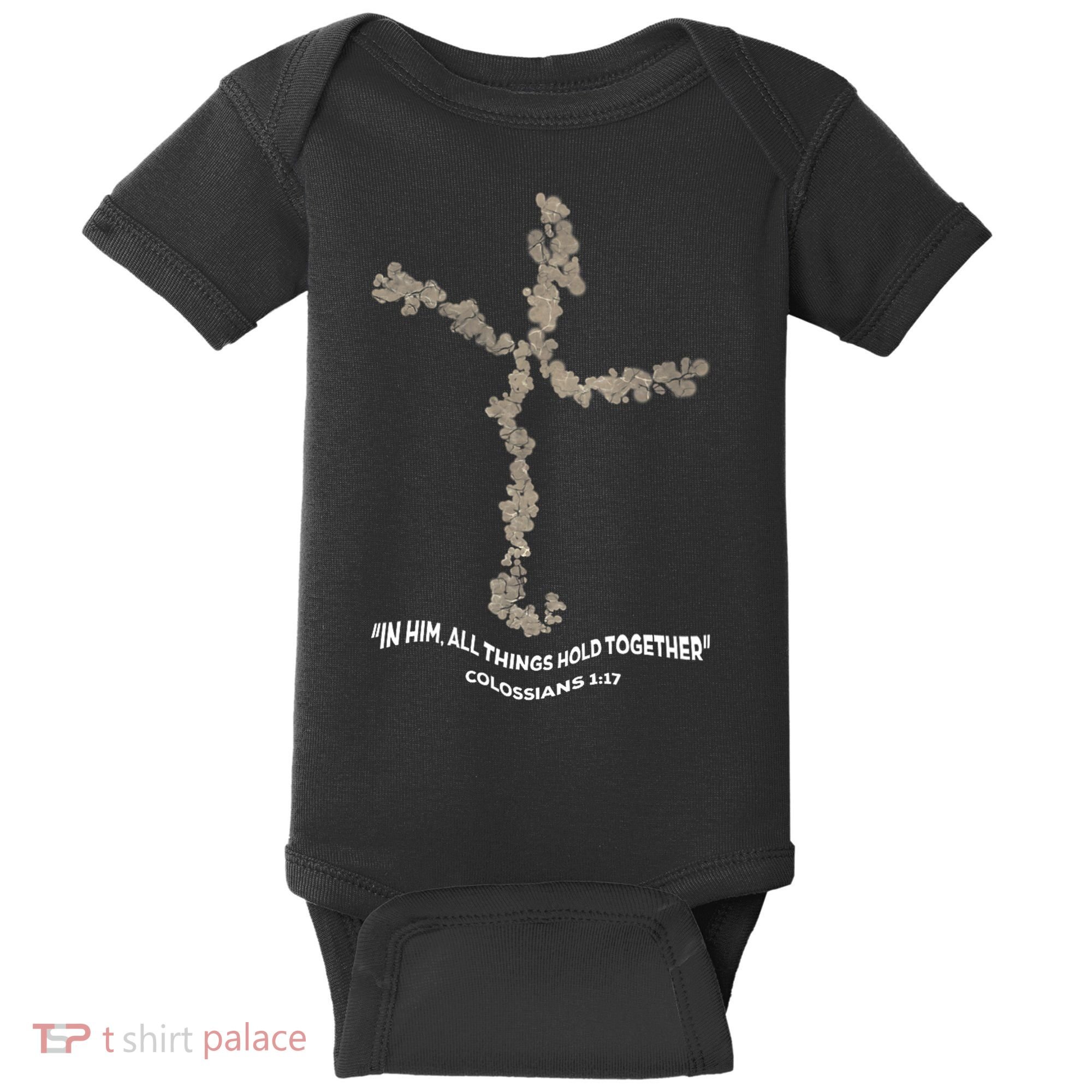 Laminin Christian Jesus Cross Baby Bodysuit