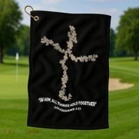 Laminin Christian Jesus Cross Golf Towel thumb 1
