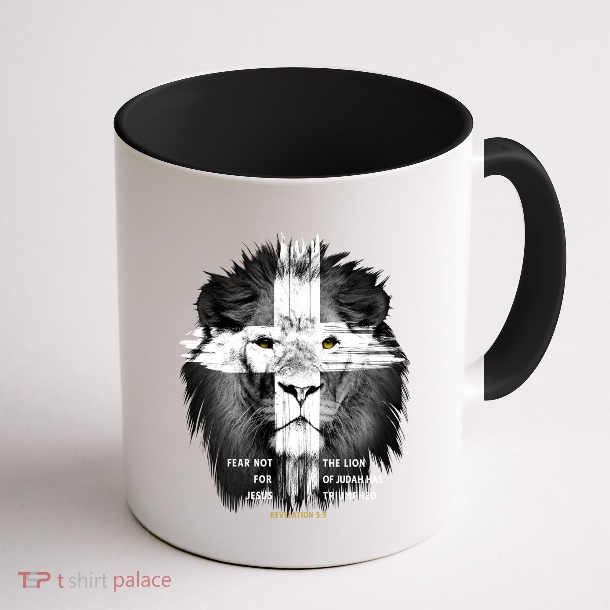 Lion Cross Jesus Christian Lord God Believer Gift Coffee Mug