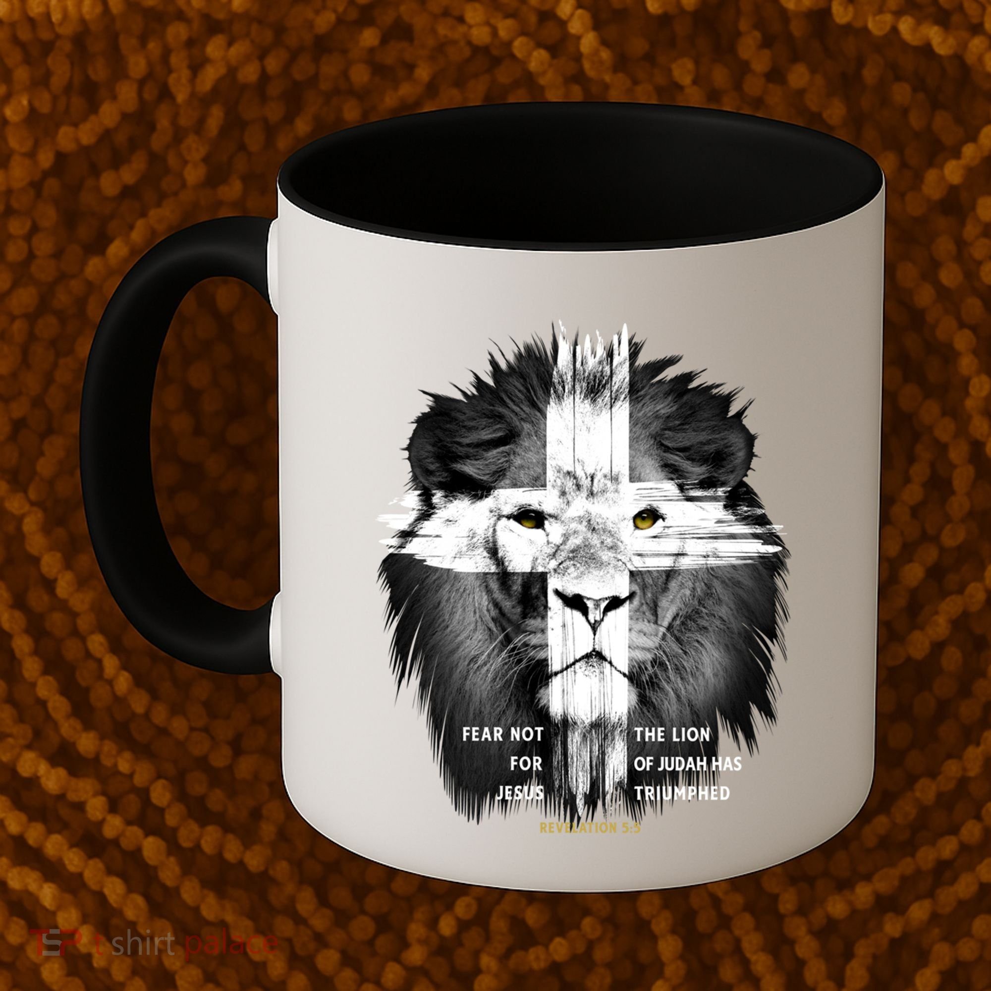 Lion Cross Jesus Christian Lord God Believer Gift Coffee Mug