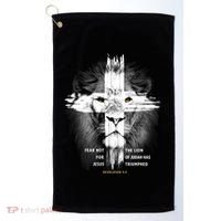 Lion Cross Jesus Christian Lord God Believer Gift Golf Towel thumb 0