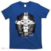 Lion Cross Jesus Christian Lord God Believer Gift T-Shirt thumb 0