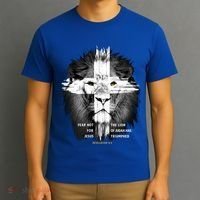 Lion Cross Jesus Christian Lord God Believer Gift T-Shirt thumb 3