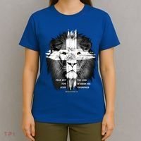 Lion Cross Jesus Christian Lord God Believer Gift T-Shirt thumb 4