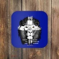 Lion Cross Jesus Christian Lord God Believer Gift Coaster thumb 0