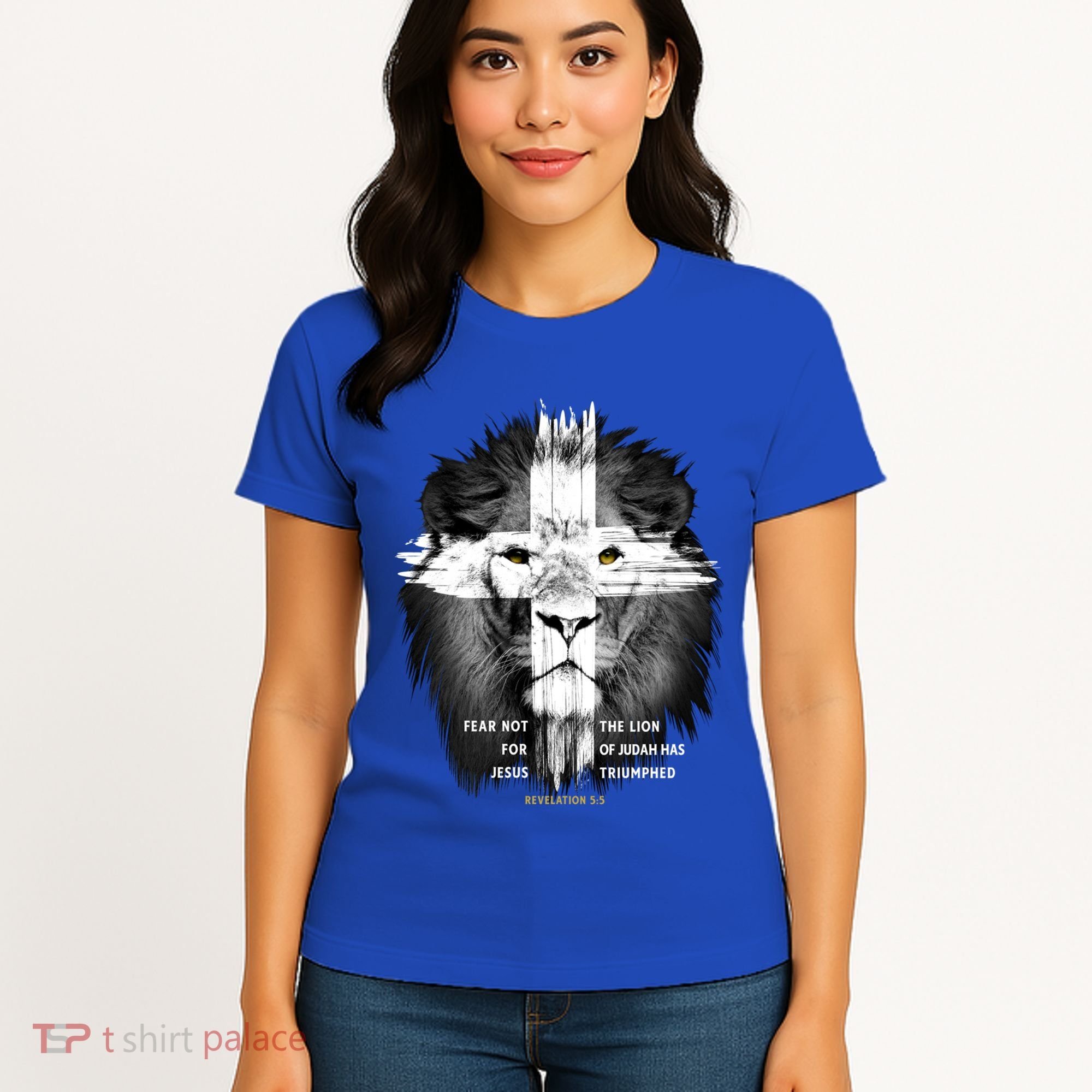 Lion Cross Jesus Christian Lord God Believer Gift Women's T-Shirt