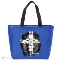 Lion Cross Jesus Christian Lord God Believer Gift Tote Bag thumb 0