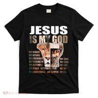 Lion Christian Jesus Is My God Lord King Savior Good Friday T-Shirt thumb 0