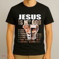 Lion Christian Jesus Is My God Lord King Savior Good Friday T-Shirt thumb 3
