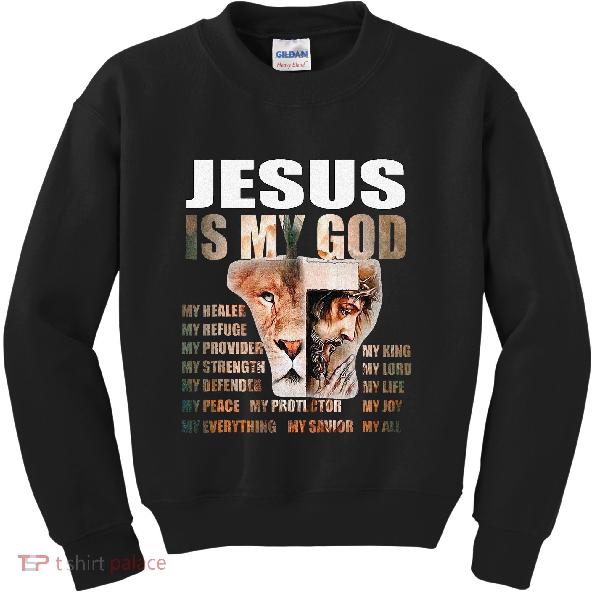 Lion Christian Jesus Is My God Lord King Savior Good Friday Kids Sweatshirt