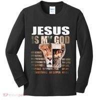 Lion Christian Jesus Is My God Lord King Savior Good Friday Kids Long Sleeve Shirt thumb 0