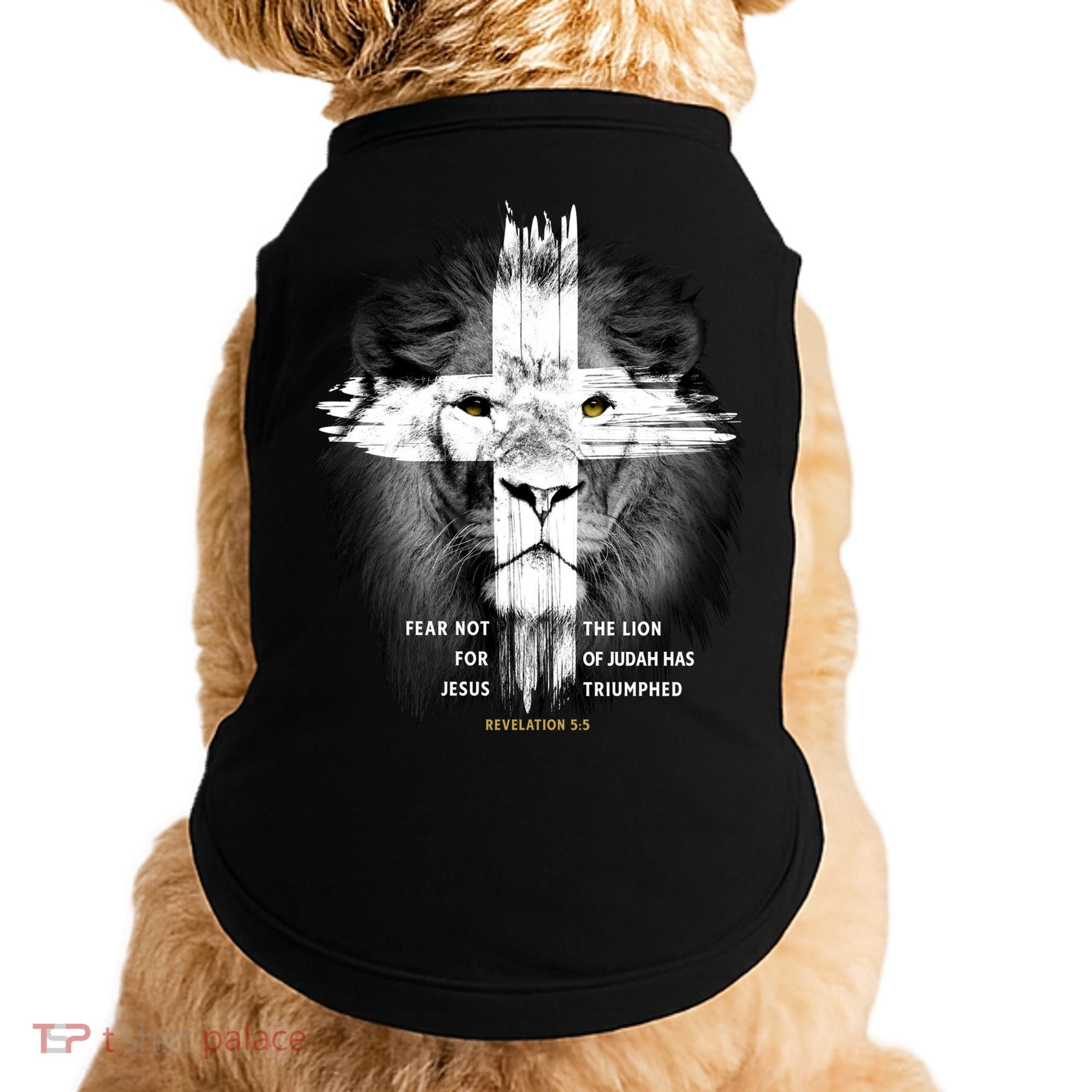 Lion Cross Jesus Christian Lord God Believer Gift Doggie Tank