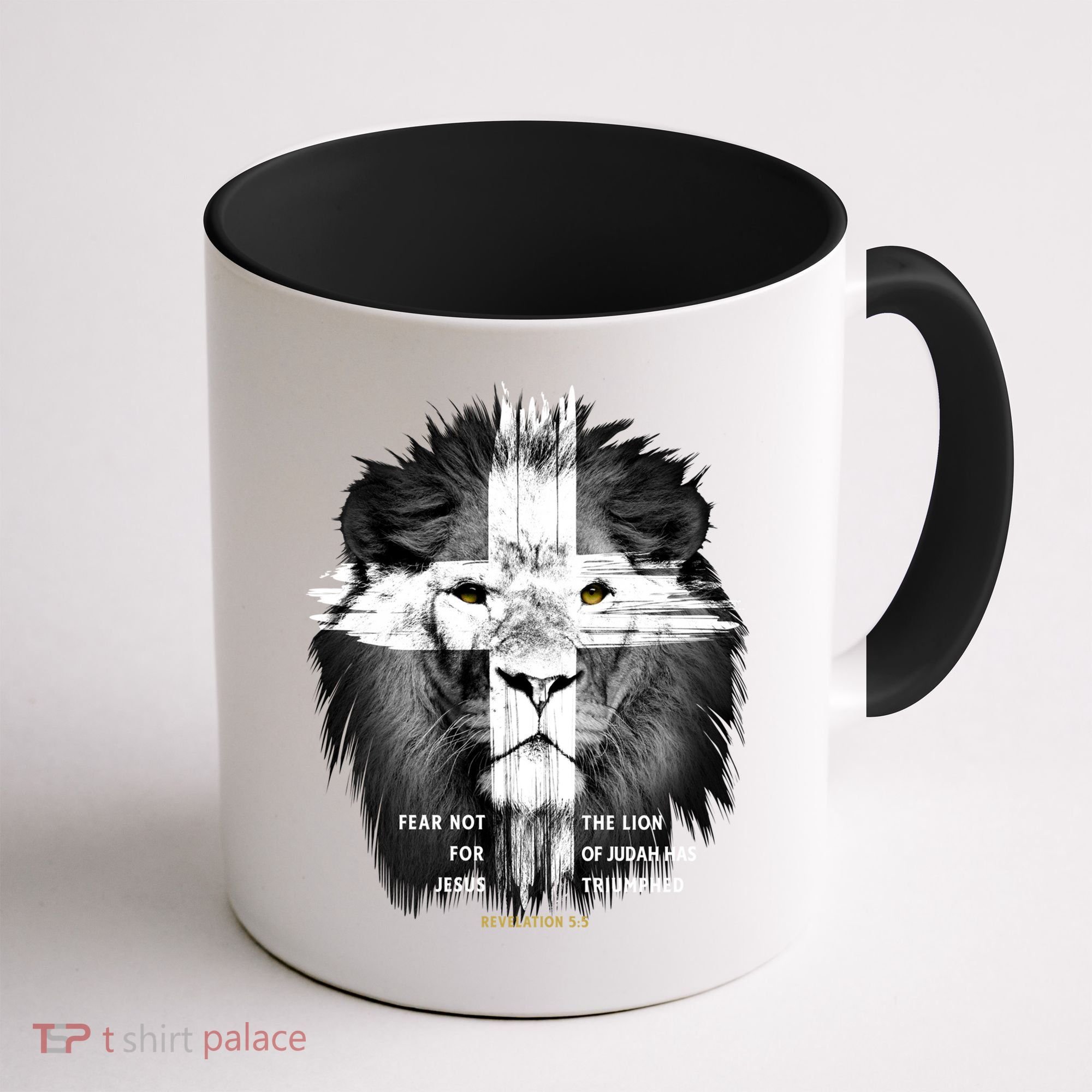 Lion Cross Jesus Christian Lord God Believer Gift Coffee Mug