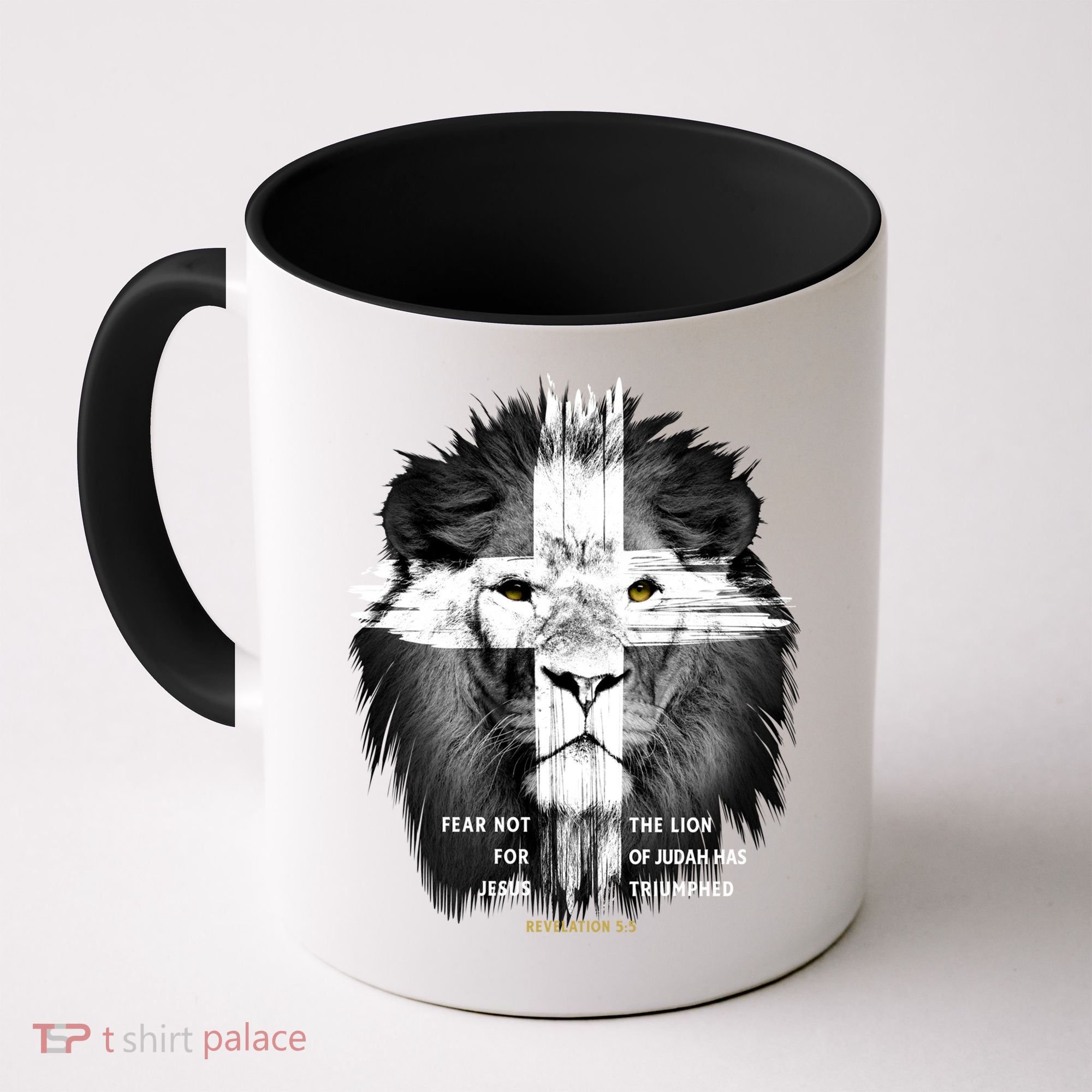 Lion Cross Jesus Christian Lord God Believer Gift Coffee Mug