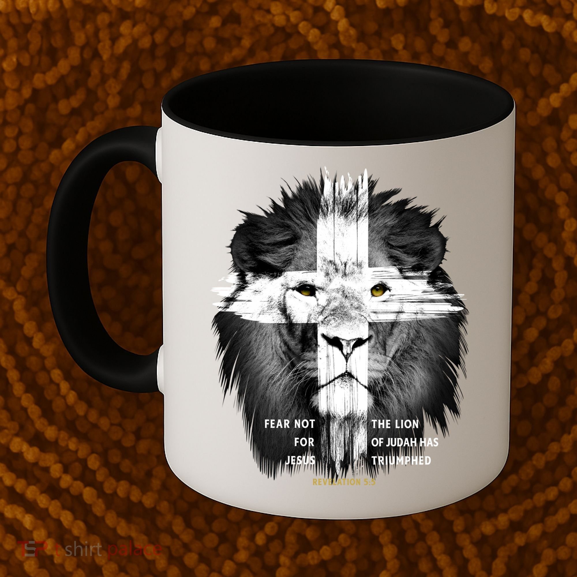 Lion Cross Jesus Christian Lord God Believer Gift Coffee Mug