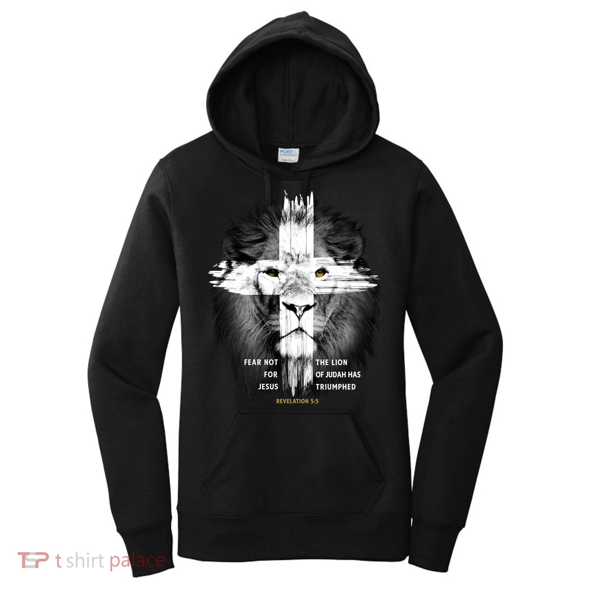 Lion Cross Jesus Christian Lord God Believer Gift Women's Hoodie
