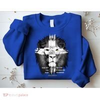 Lion Cross Jesus Christian Lord God Believer Gift Sweatshirt thumb 2