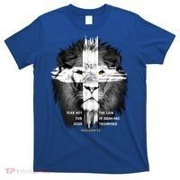 Lion Cross Jesus Christian Lord God Believer Gift T-Shirt thumb 0