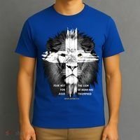 Lion Cross Jesus Christian Lord God Believer Gift T-Shirt thumb 3