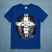 Lion Cross Jesus Christian Lord God Believer Gift T-Shirt thumb 5