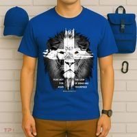 Lion Cross Jesus Christian Lord God Believer Gift T-Shirt thumb 6