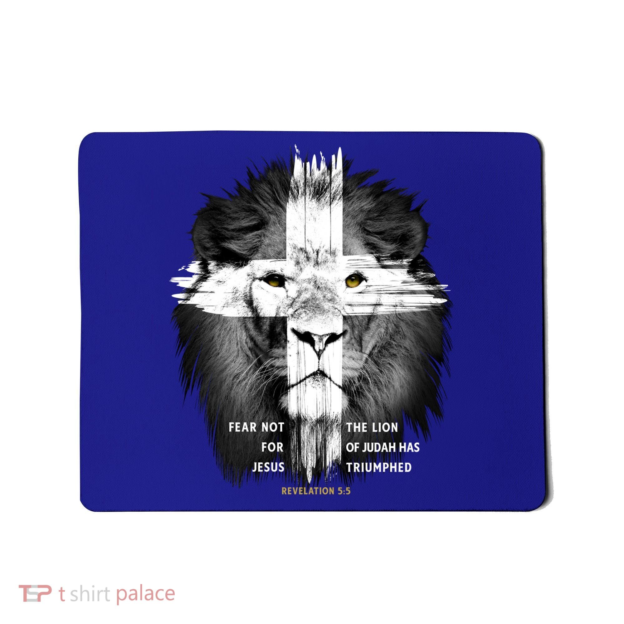 Lion Cross Jesus Christian Lord God Believer Gift Mousepad