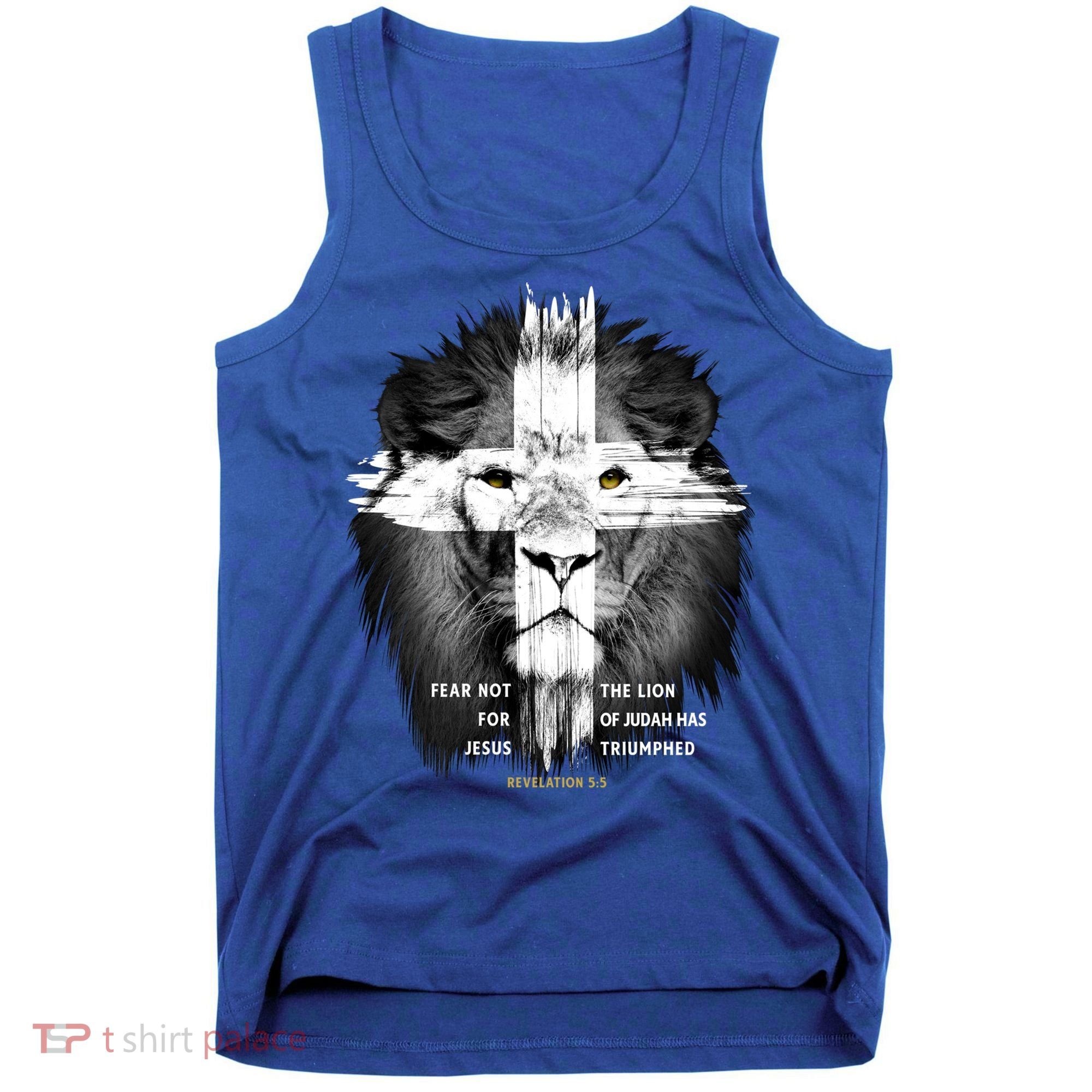 Lion Cross Jesus Christian Lord God Believer Gift Tank Top