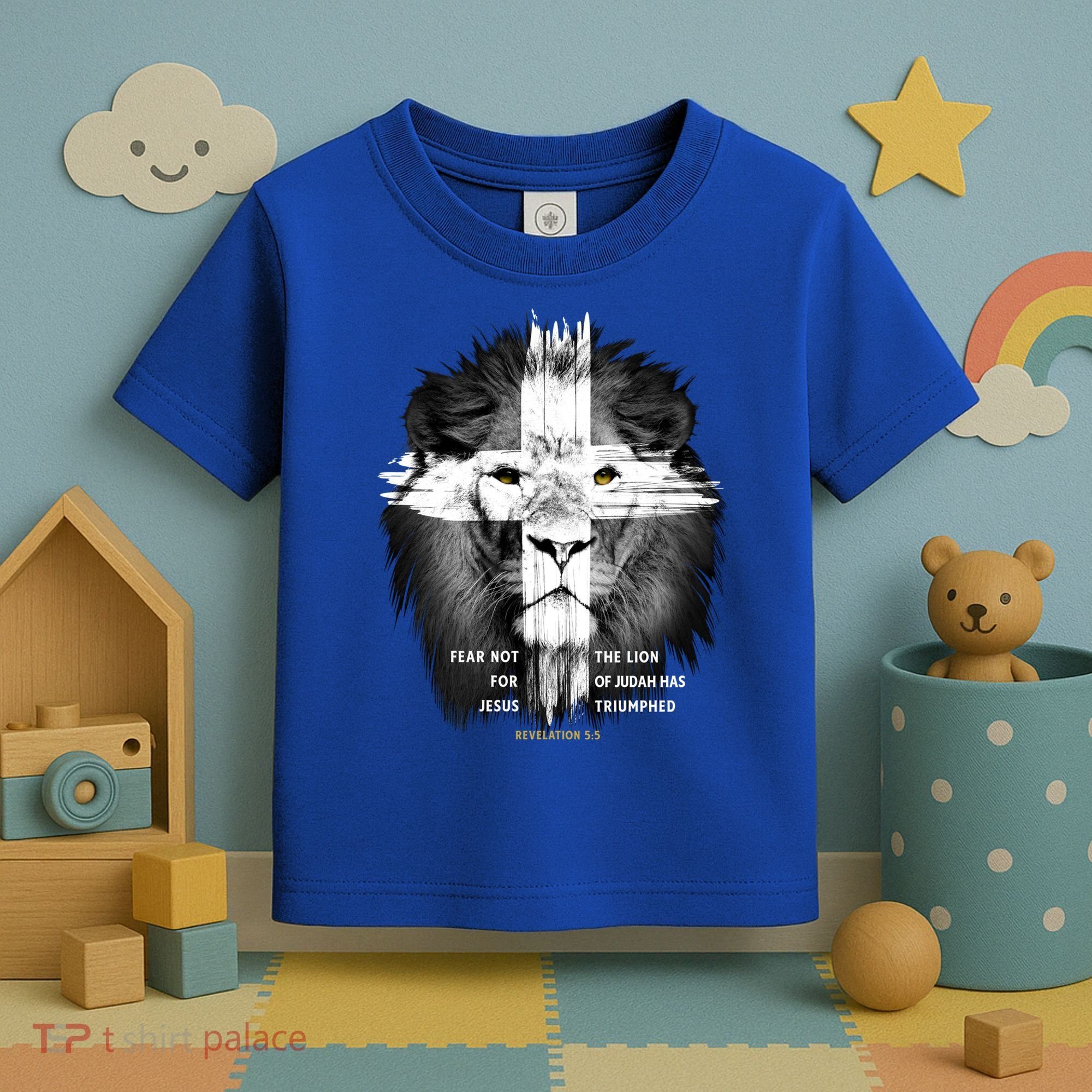 Lion Cross Jesus Christian Lord God Believer Gift Toddler T-Shirt