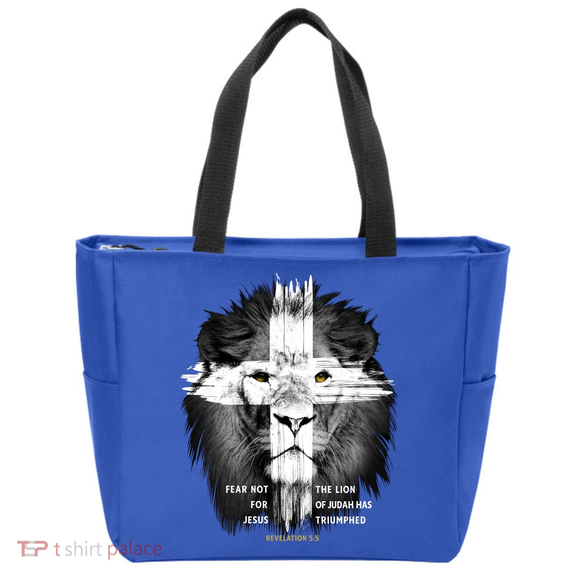 Lion Cross Jesus Christian Lord God Believer Gift Tote Bag