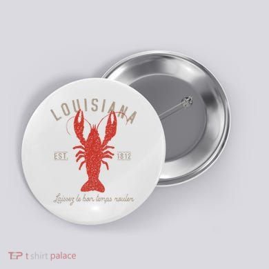 Louisiana Crawfish Laissez Le Bon Temps Rouler Button